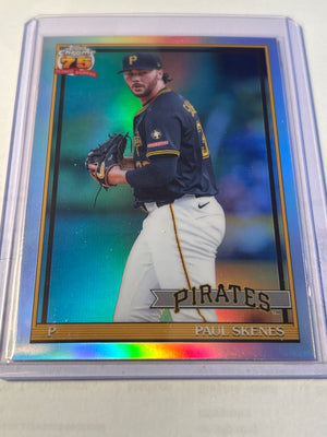 2026 Topps Chrome Paul Skenes 1991 Topps Design Refractor 75th Anniversary Pittsburgh Pirates