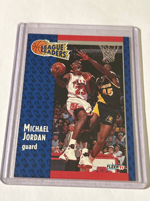 91-92 Fleer League Leader Michael Jordan Card #220