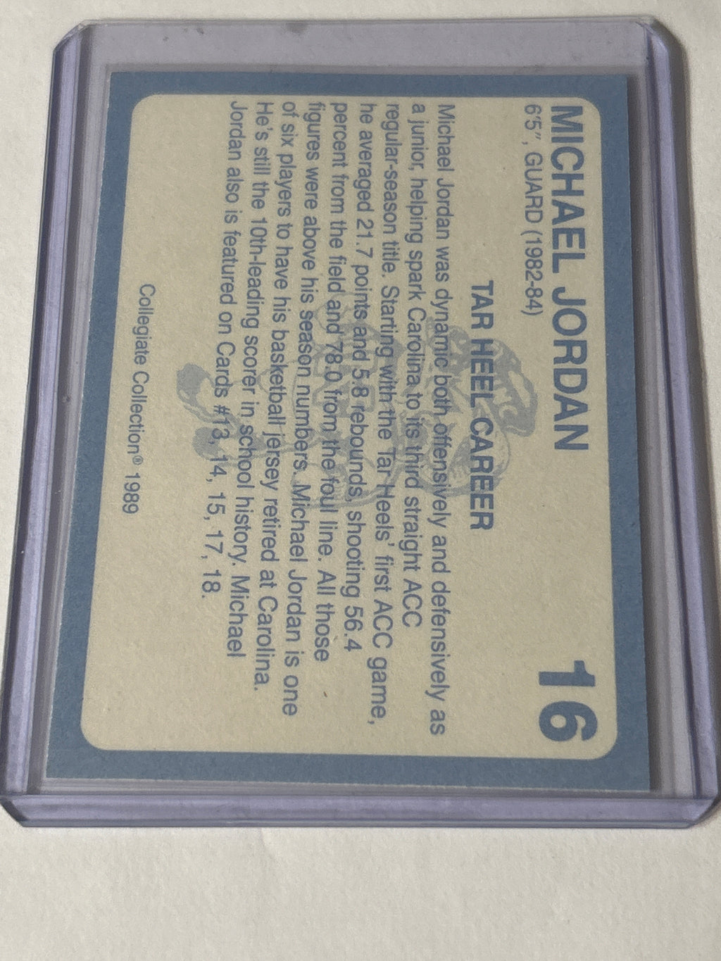 1989–90 Collegiate Collection / Coca‑Cola North Carolina’s Finest – Michael Jordan #16