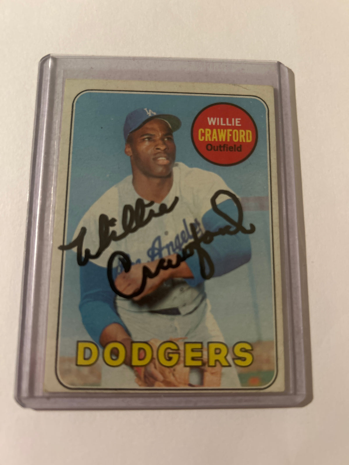 1969 Topps - Willie Crawford #327-Autograph