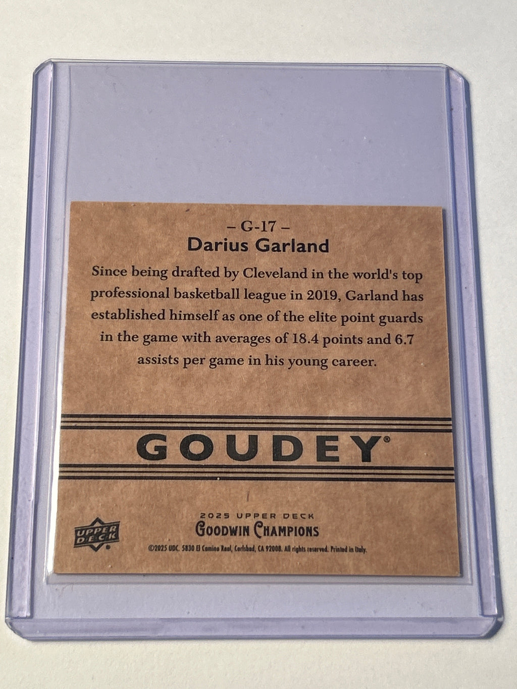 Upper Deck Goodwin Champions Goudey Darius Garland Mini Cleveland Cavaliers