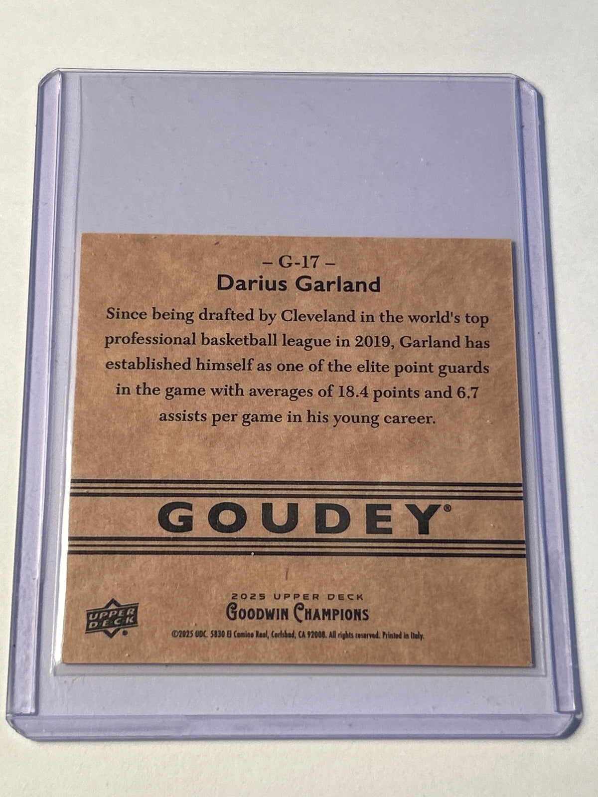 Upper Deck Goodwin Champions Goudey Darius Garland Mini Cleveland Cavaliers