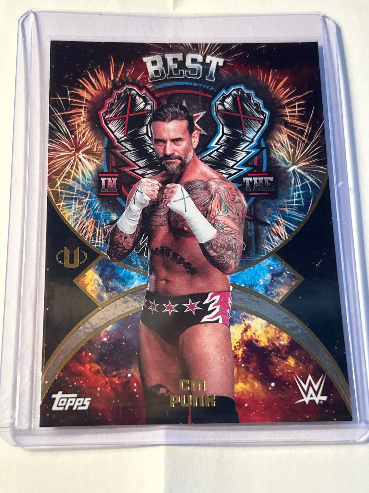 2025 Topps Universe WWE Namesakes #NMS-2 CM Punk Best in the World Insert