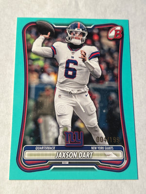 2026 Bowman Football: Jaxson Dart #77 Aqua 004/199