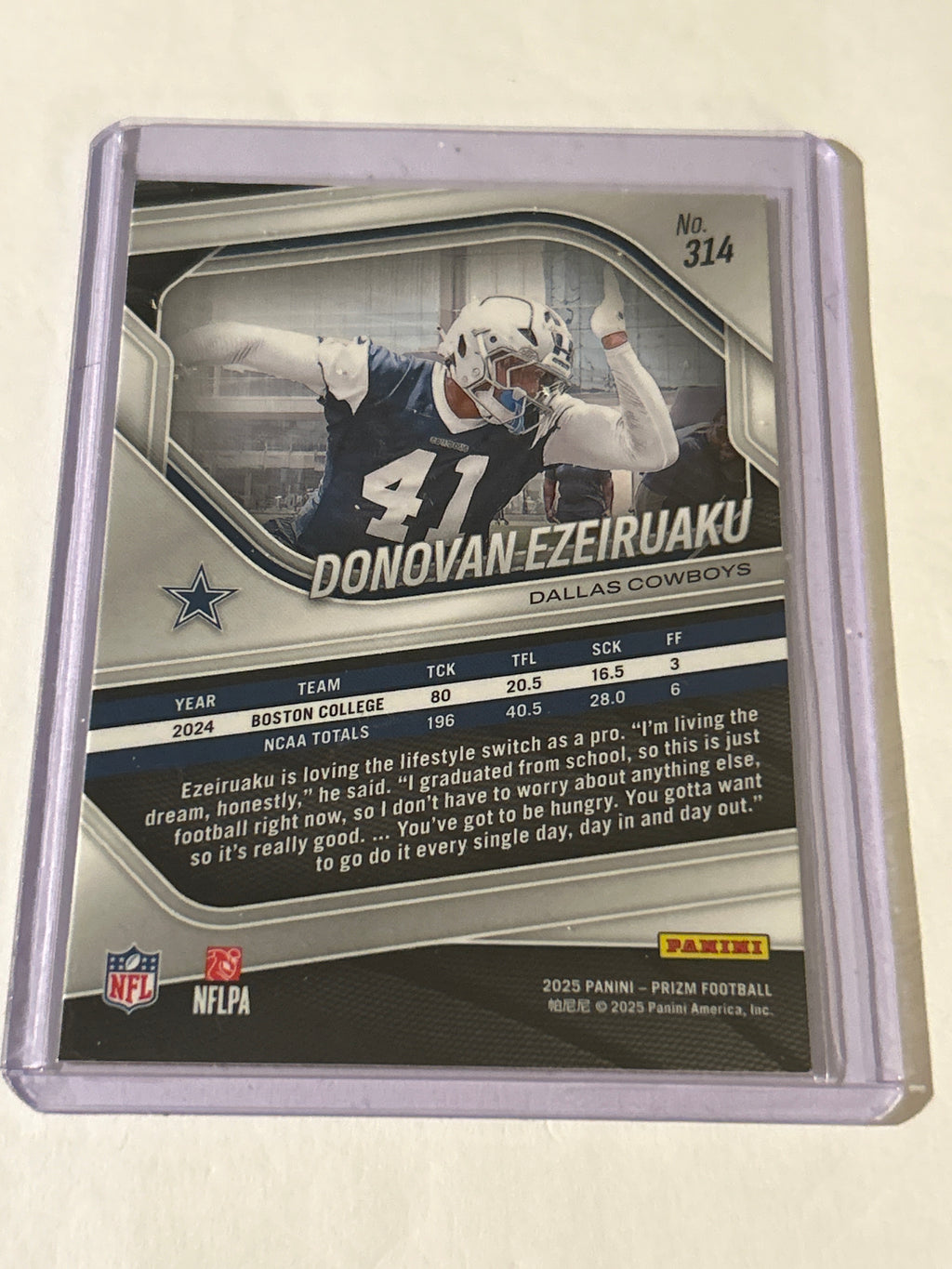 2025 Panini Prizm - Rookies Donovan Ezeiruaku #314 Silver Prizm (RC)