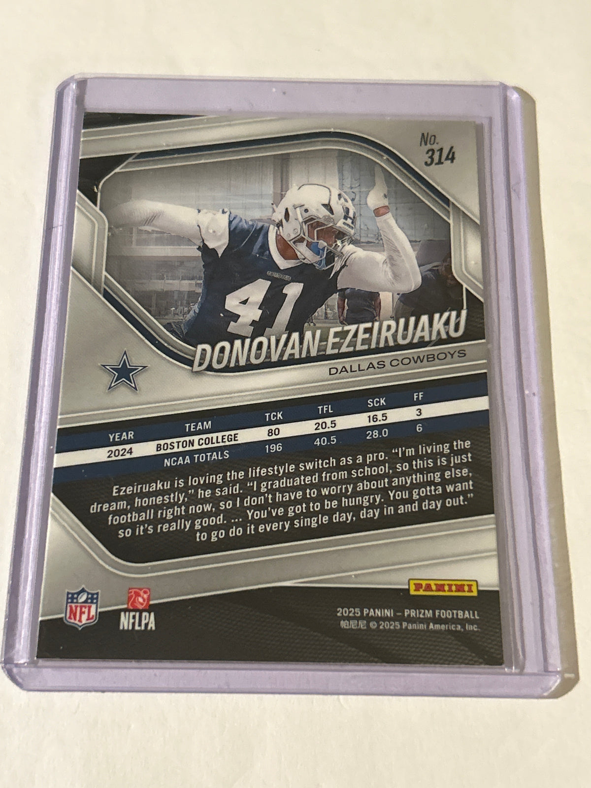 2025 Panini Prizm - Rookies Donovan Ezeiruaku #314 Silver Prizm (RC)
