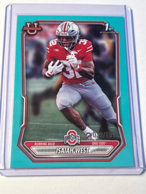 2026 Bowman U Isaiah West 1st Bowman Aqua Parallel 032/199 Ohio State Buckeyes RB
