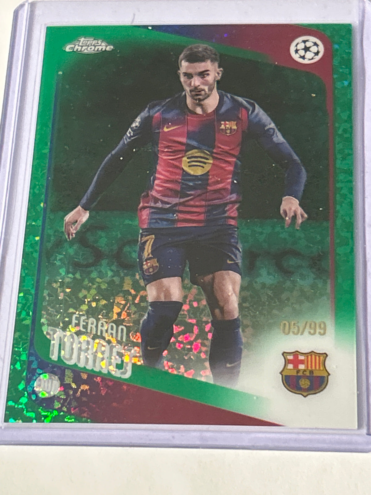 2025-26 Topps Uefa Club Competitions Ferran Torres Green Foil 05/99