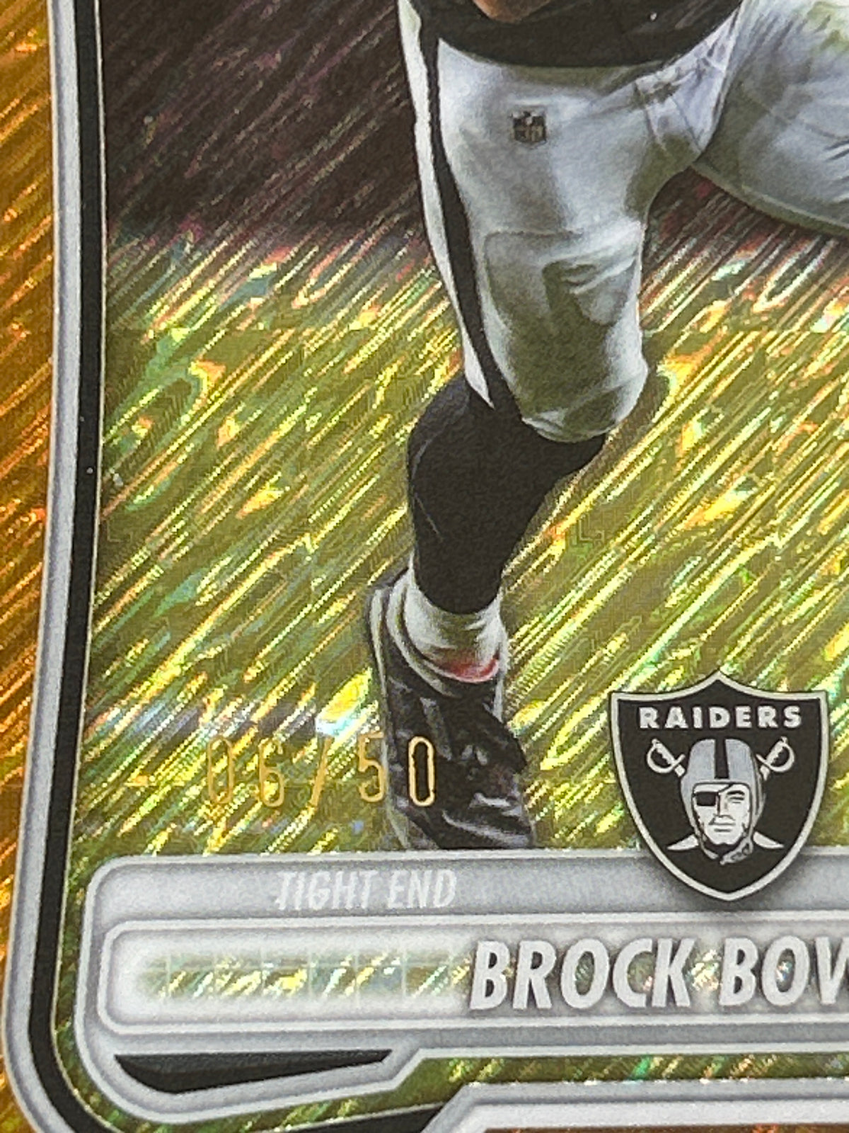 2026 Bowman Chrome Brock Bowers #BCV-39 Gold Refractor 06/50 Las Vegas Raiders TE