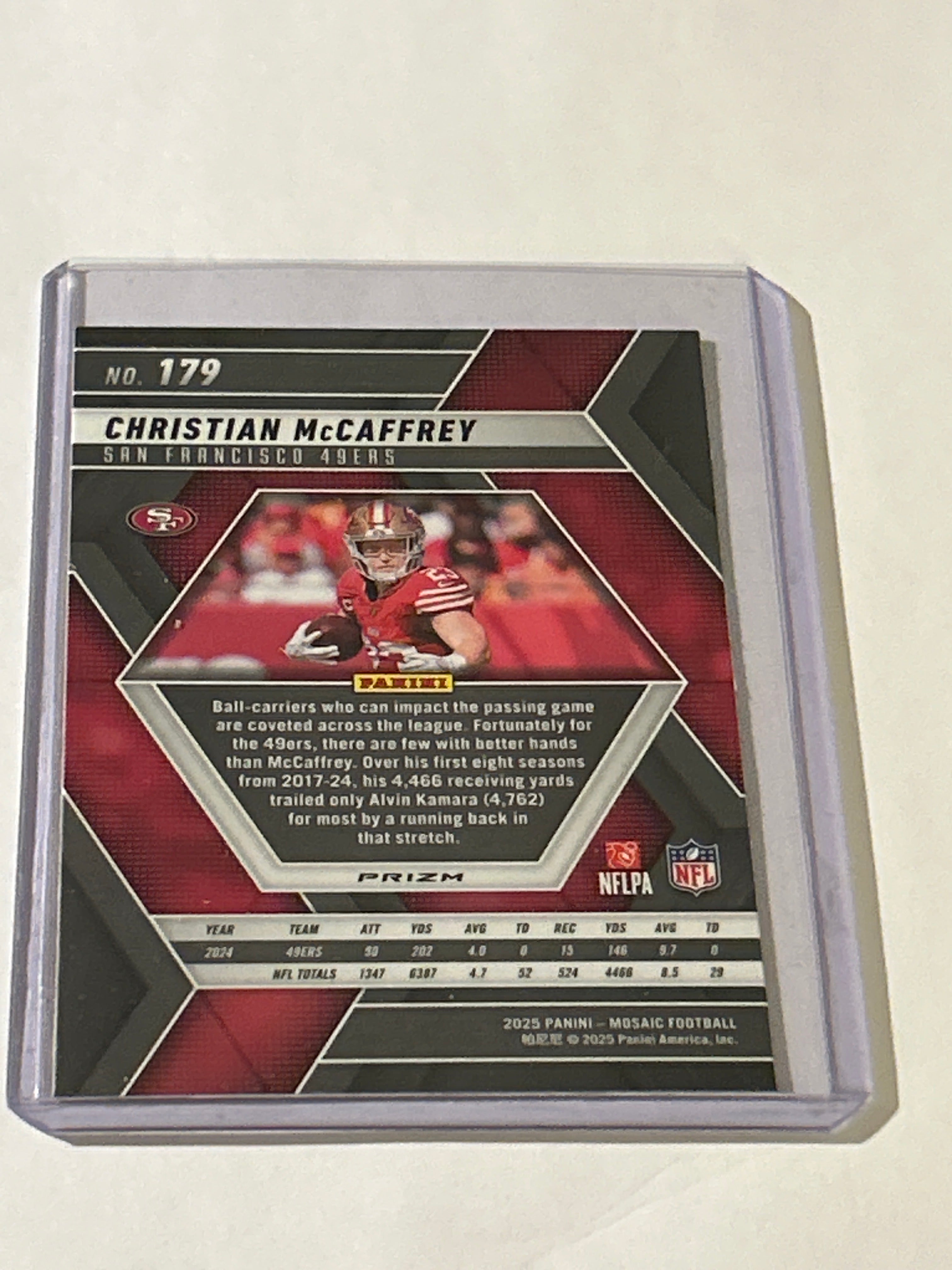 2025 Panini Mosaic - Christian McCaffrey #179 Red Scope Prizm