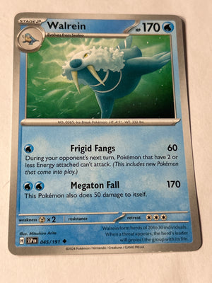 2024 Pokemon Surging Sparks Walrein #045/191 Uncommon