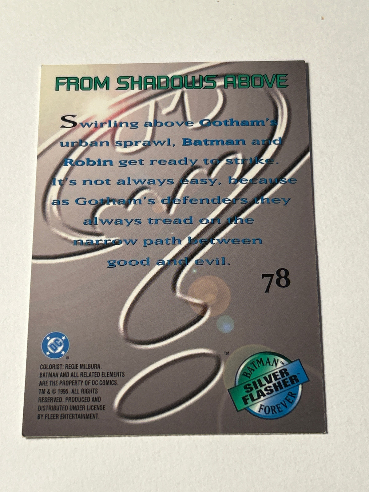 From Shadows Above" (Card #78) Batman Metal Formation –Batman & Robin