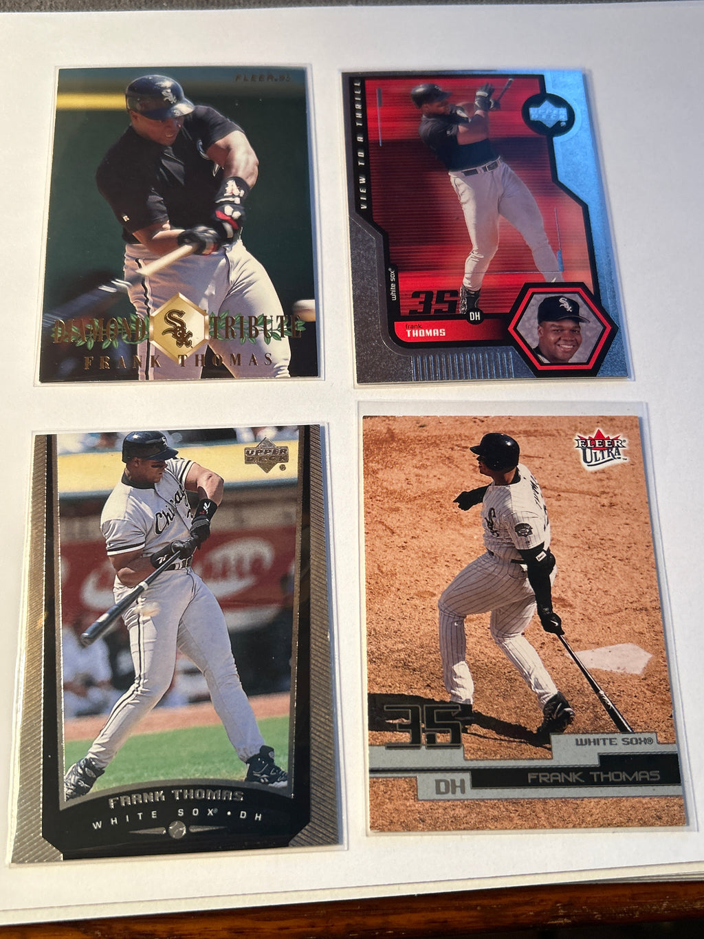 Frank Thomas 4 Card Lot 1995 Fleer Diamond Tribute Upper Deck View to a Thrill Fleer Ultra Chicago White Sox HOF