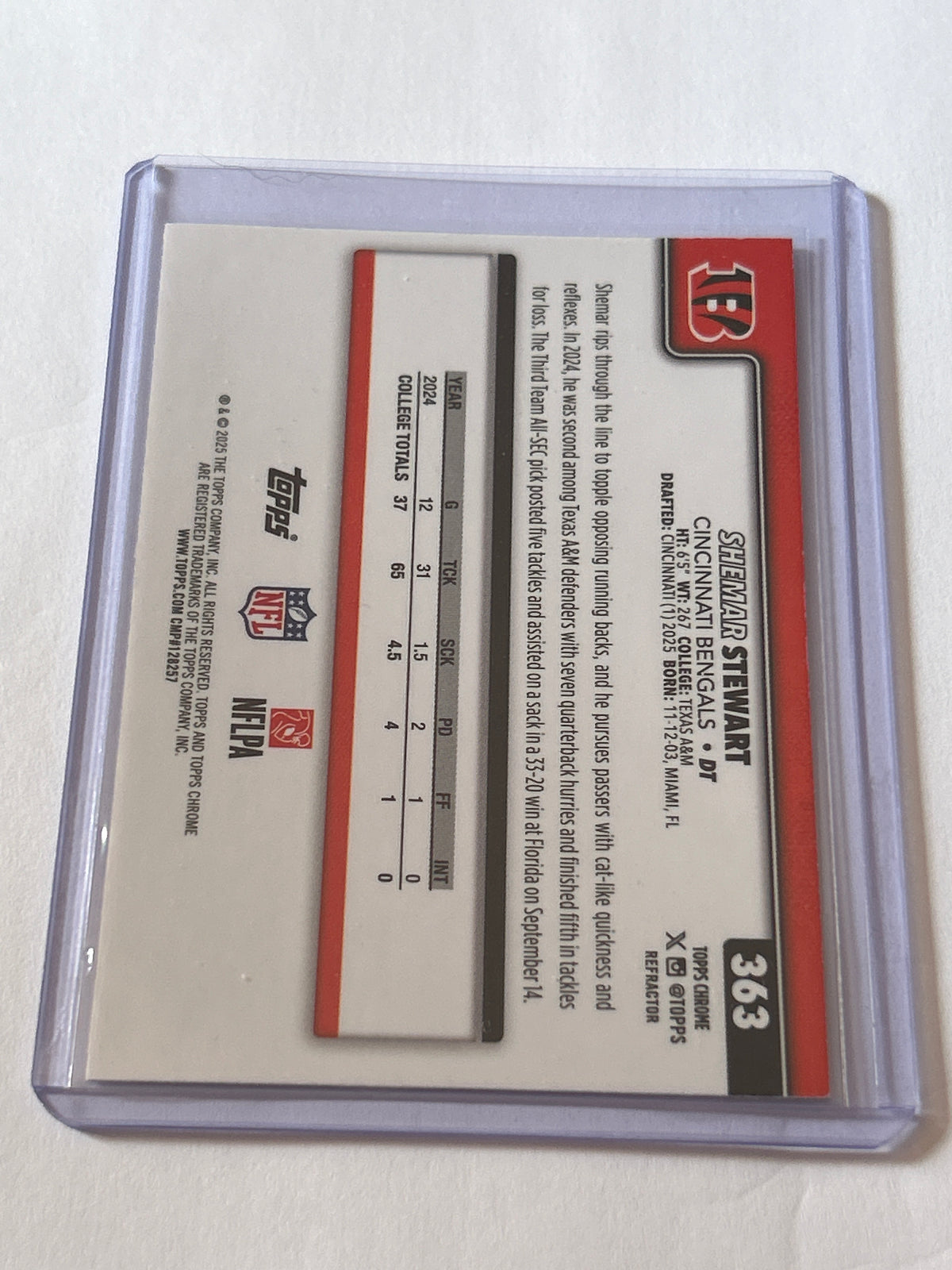 2025 Topps Chrome - Rookies Shemar Stewart #363 Refractor (RC)
