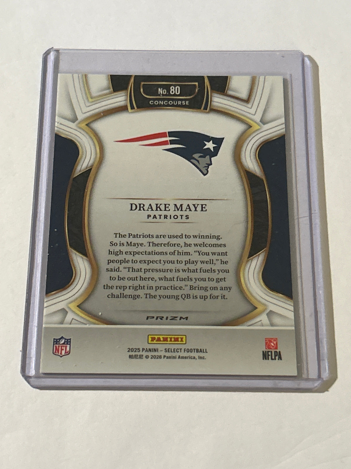 2025 Panini Select - Black and Green Prizm Concourse Drake Maye #80