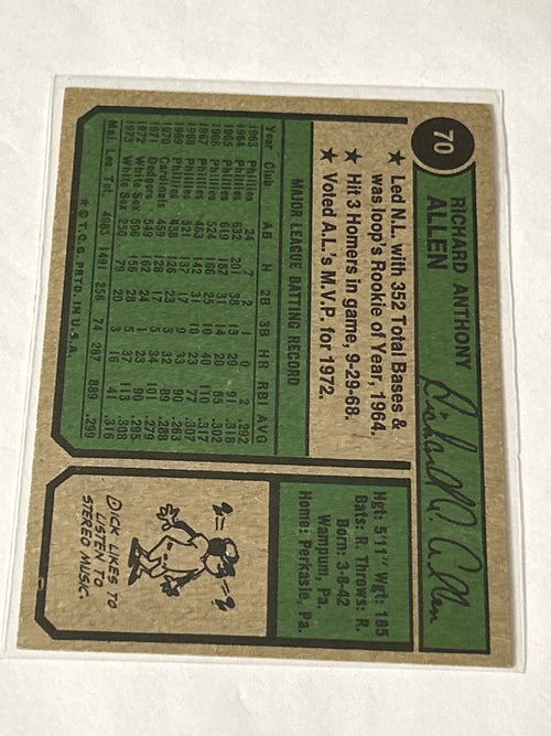 1974 Topps - Dick Allen #70