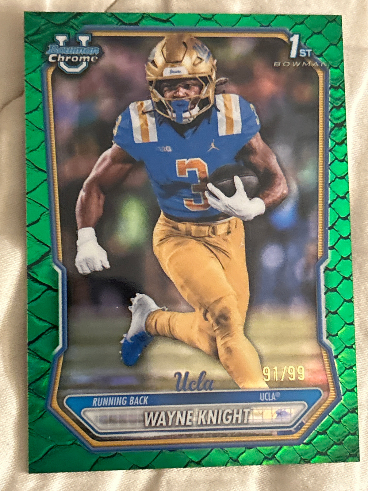 2026 Bowman U Chrome #BCP-68 Wayne Knight 1st Bowman Green Parallel 91/99 UCLA Bruins RB