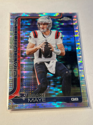 2025 Topps Chrome Drake Maye Pulsar Refractor New England Patriots QB
