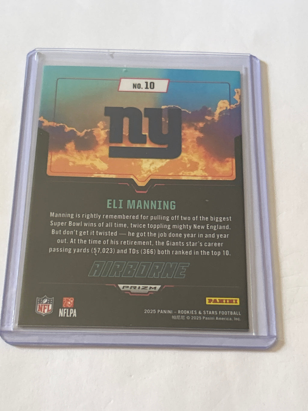 2025 Panini Rookies & Stars - Airborne Eli Manning #10 Silver