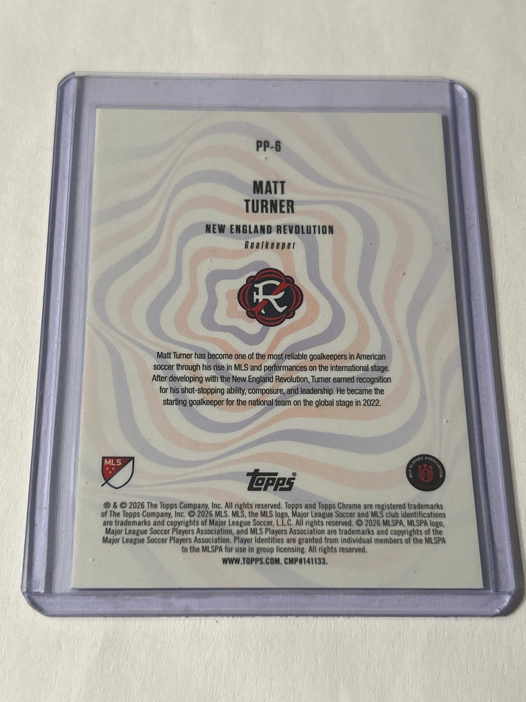 Topps Chrome MLS Matt Turner Patriotic Passion Insert New England Revolution USMNT