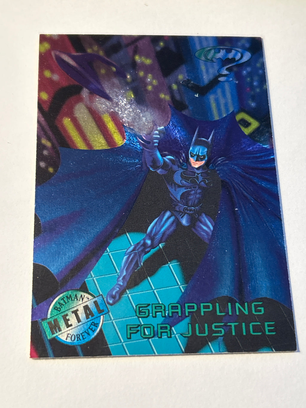 1995 Fleer Metal Batman Forever #40, Grappling for Justice