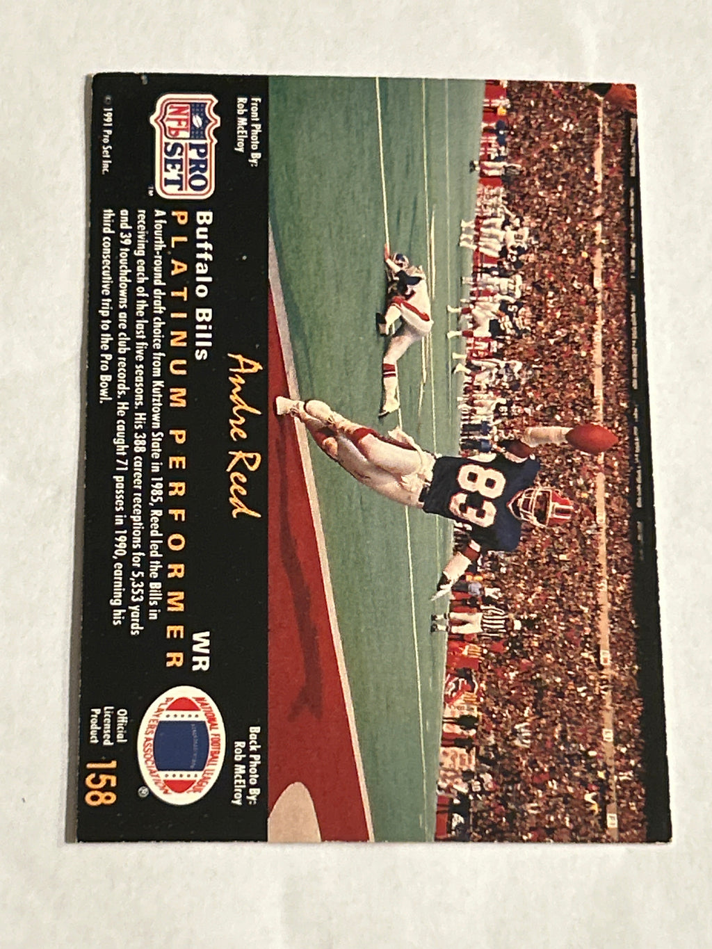 1991 Pro Set Platinum #158 Andre Reed Buffalo Bills HOF Football Card NM/MT