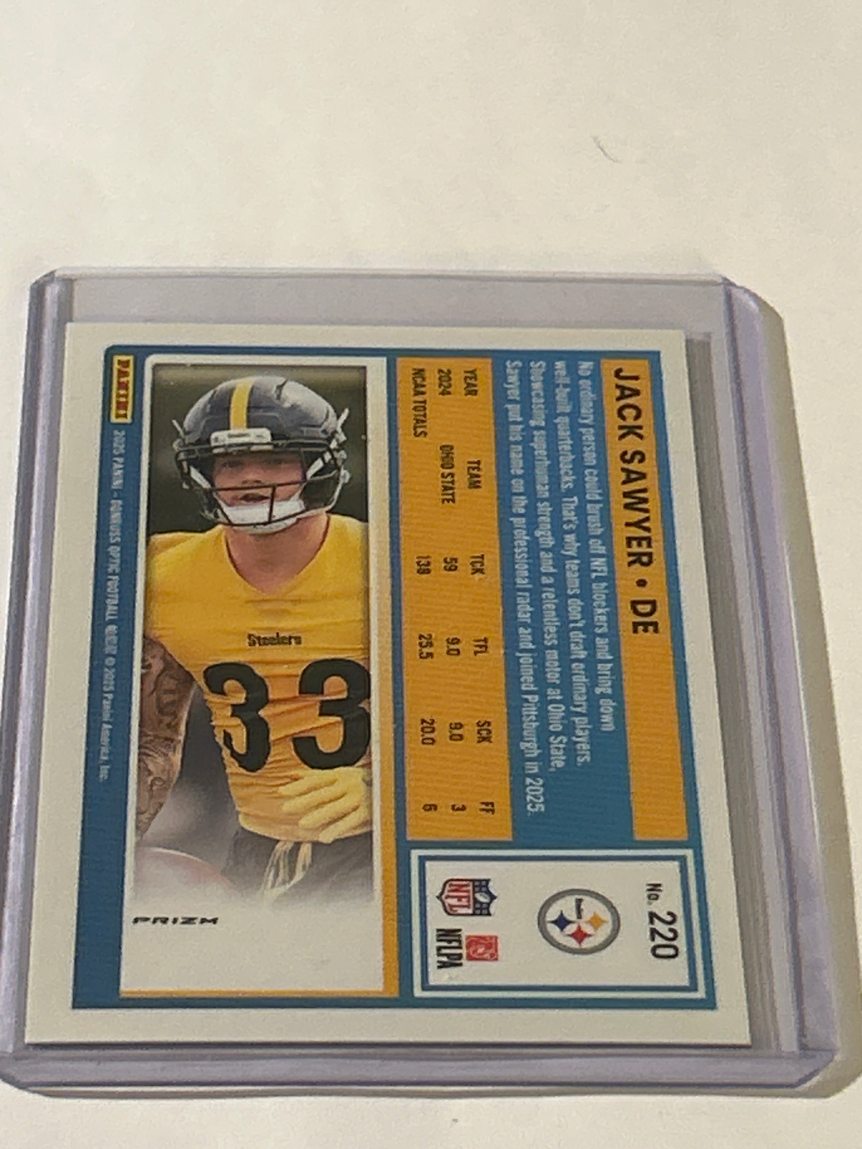 2025 Panini Donruss - Rated Rookie Jack Sawyer #220 Green Hyper Prizm