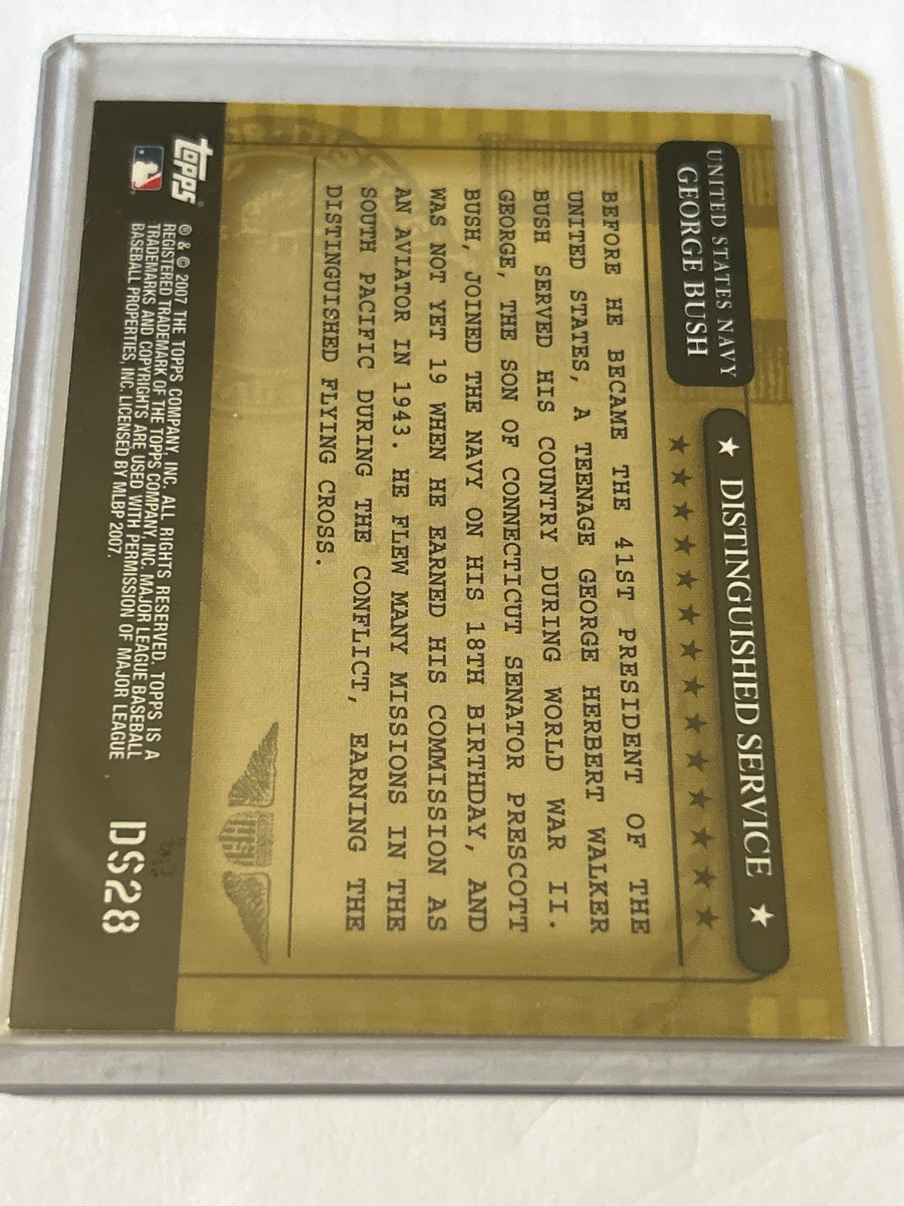 George Bush 2007 Topps Distinguished Service U.S. President Card #DS 28