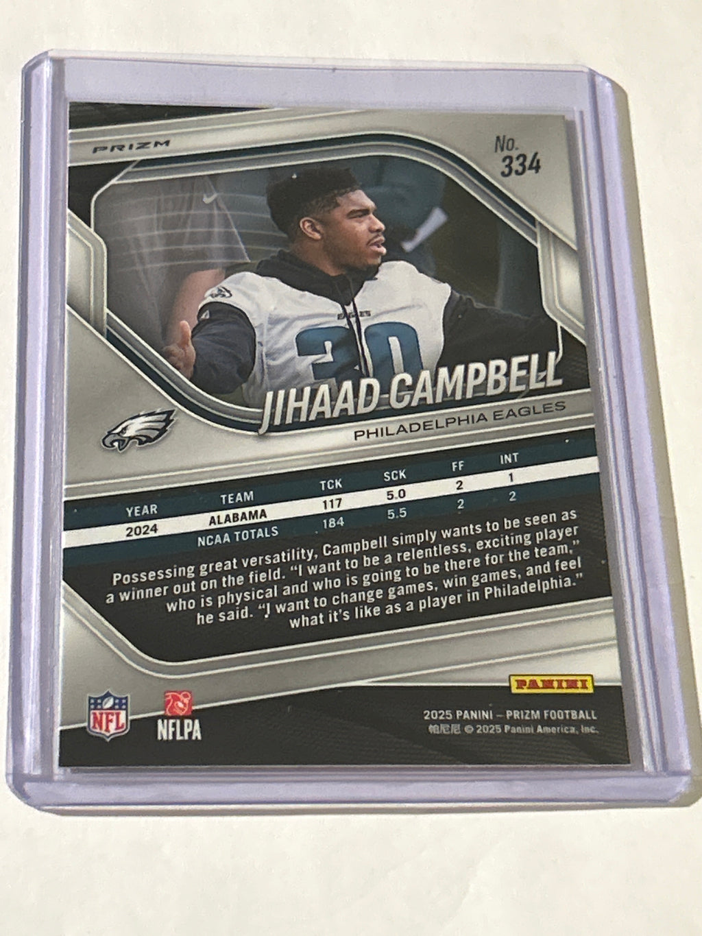 2025 Panini Prizm - Rookies Jihaad Campbell #334 Pink Prizm (RC)