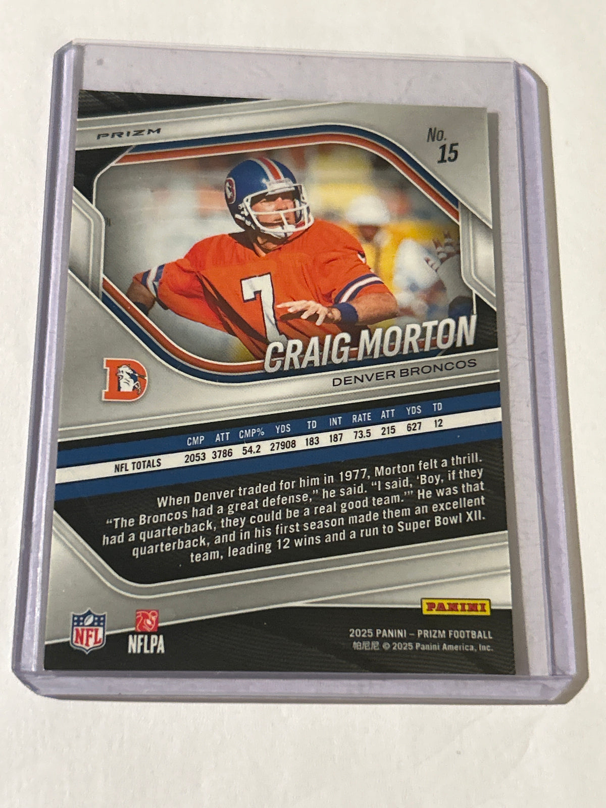 2025 Panini Prizm - Craig Morton #15 Red White & Blue Prizm