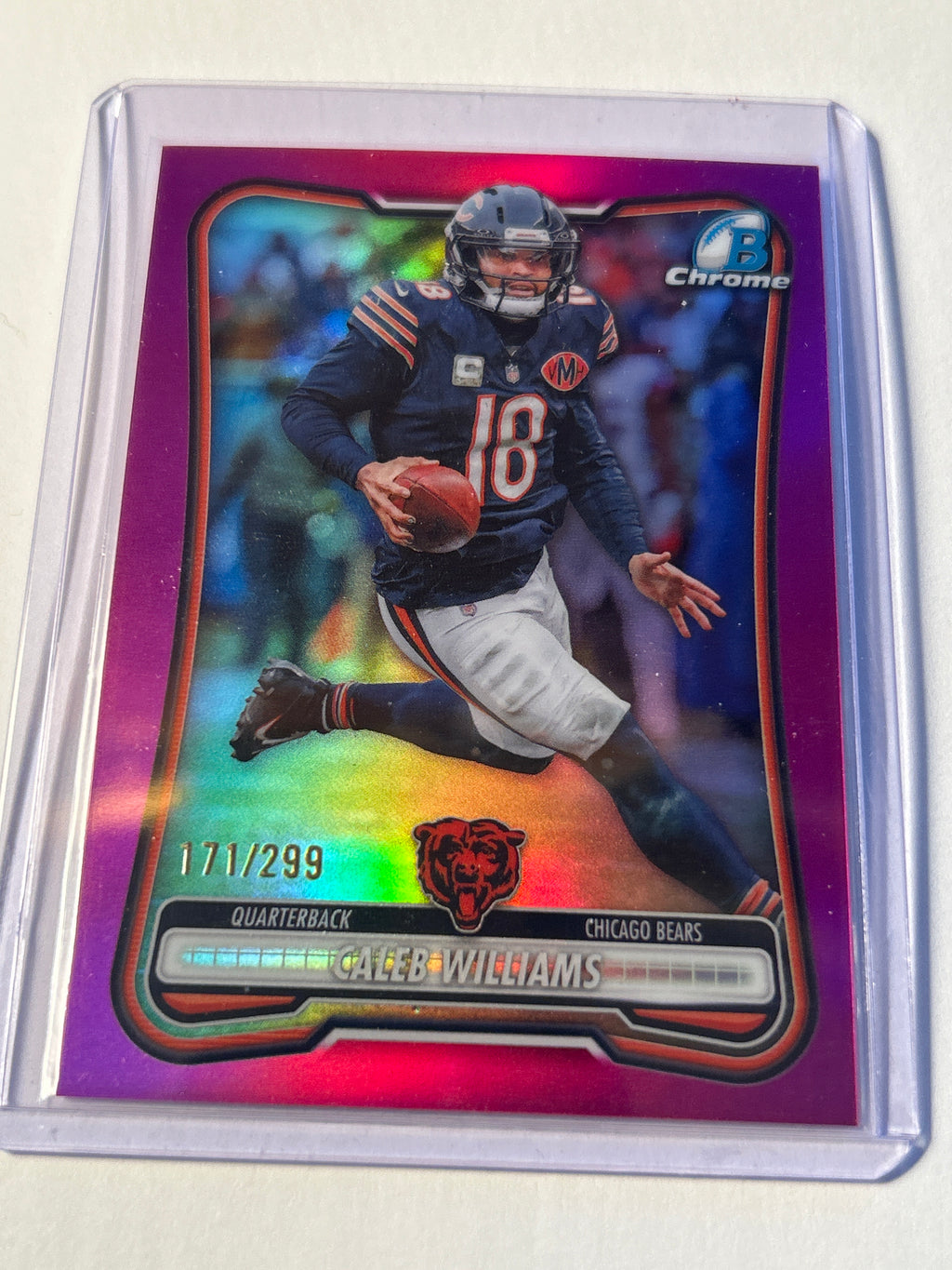 2026 Bowman Chrome Caleb Williams Pink Refractor 171/299 Chicago Bears QB