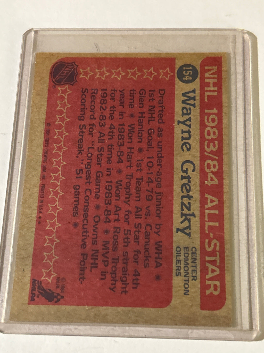 1984-85 Topps - All Star Wayne Gretzky #154
