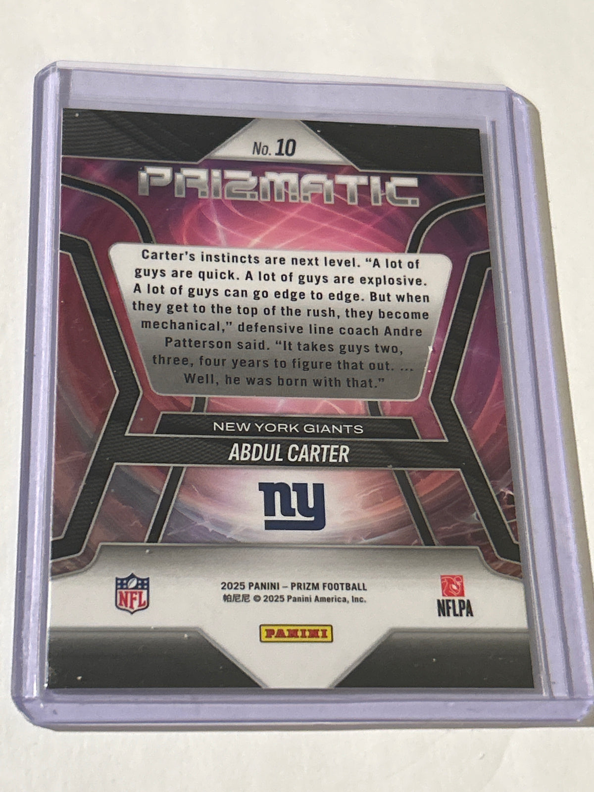 2025 Panini Prizm - Prizmatic Abdul Carter #10 (RC)