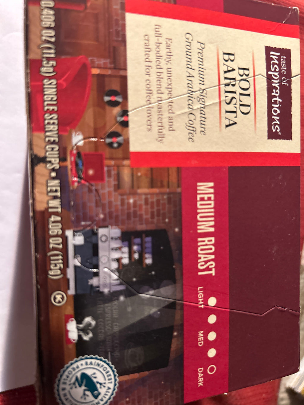 Taste of Inspirations Bold Barista – Premium Signature Ground Arabica Coffee – Medium Roast – Single‑Serve Cups – 4.06 oz (Best By 9/27)