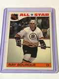 Topps 1985-86 Ray Bourque #5 Boston Bruins All Star Sticker NHL Card