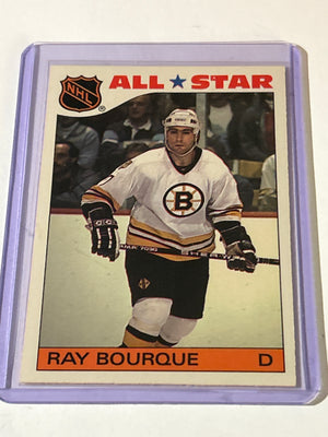 Topps 1985-86 Ray Bourque #5 Boston Bruins All Star Sticker NHL Card