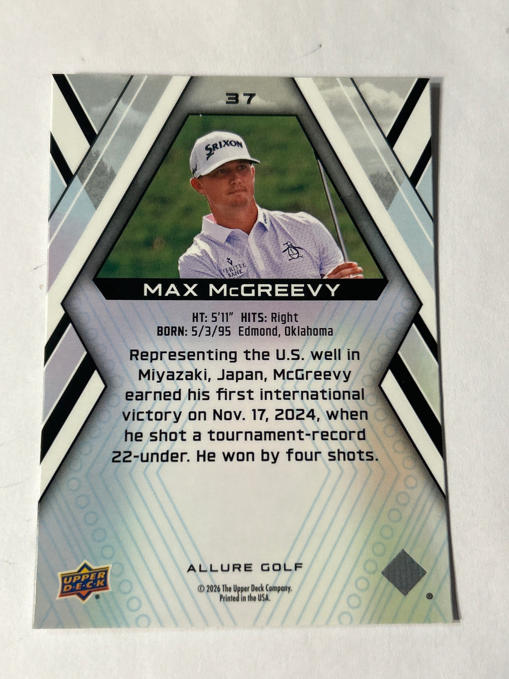2026 Upper Deck Allure Golf Max McGreevy