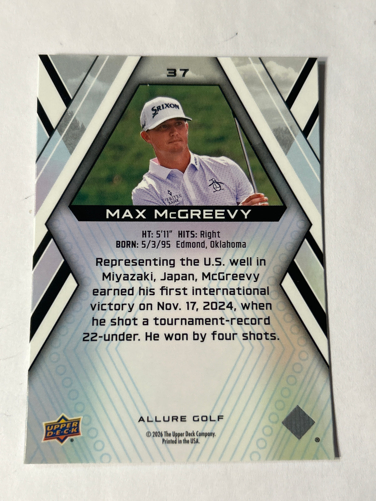 2026 Upper Deck Allure Golf Max McGreevy