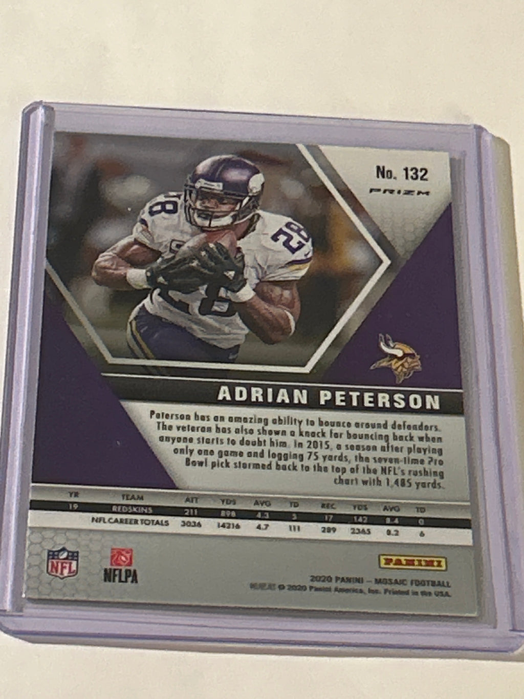 2020 Panini Mosaic - Adrian Peterson #132 Mosaic Prizm