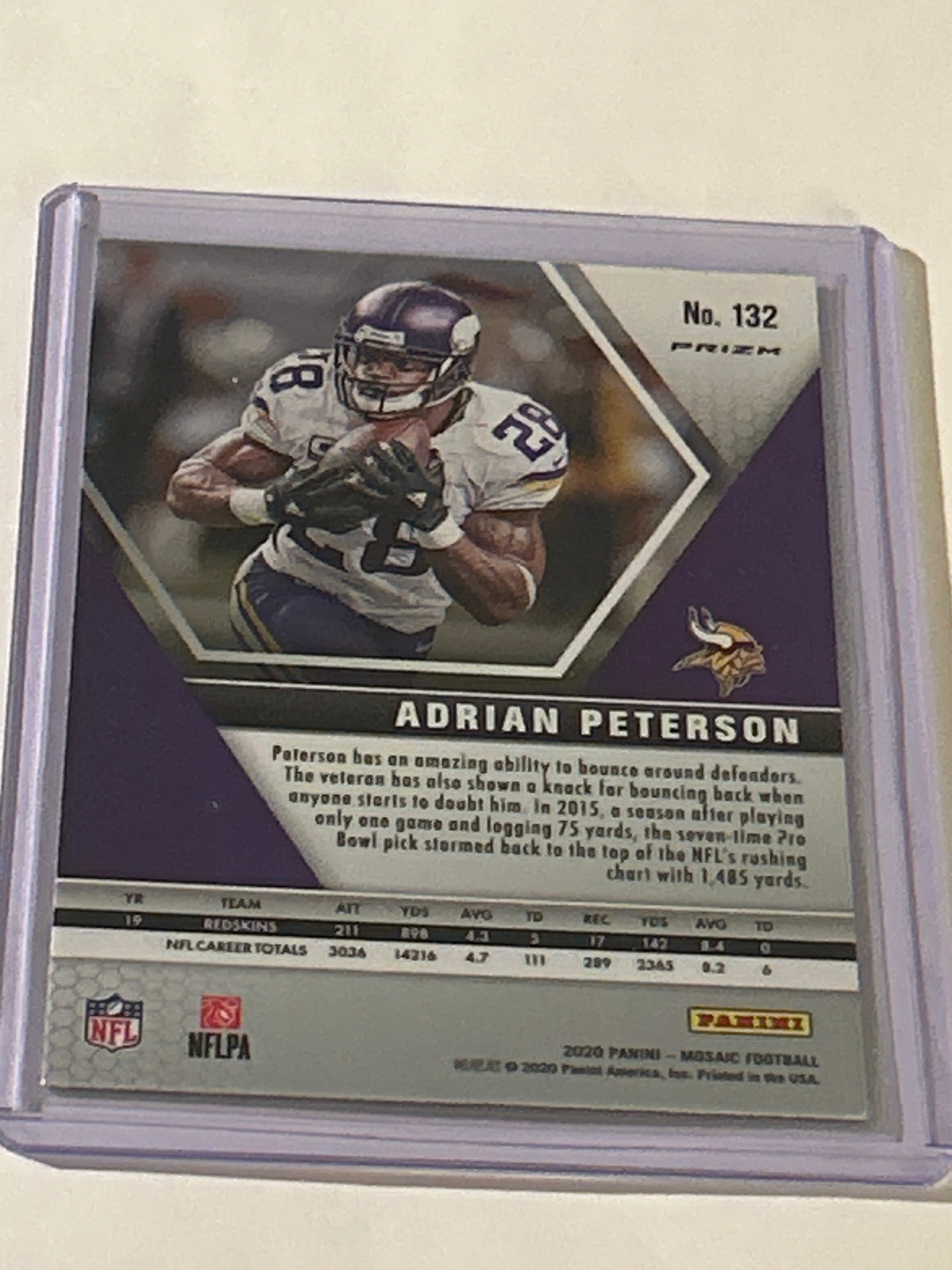2020 Panini Mosaic - Adrian Peterson #132 Mosaic Prizm
