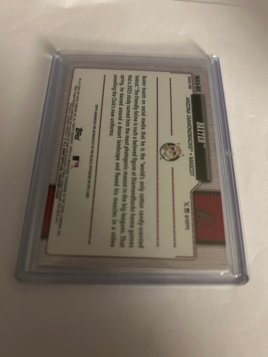 2026 Topps Series 1 - Mascot Relics Arizona Diamondbacks #MAS-BX (MEM)