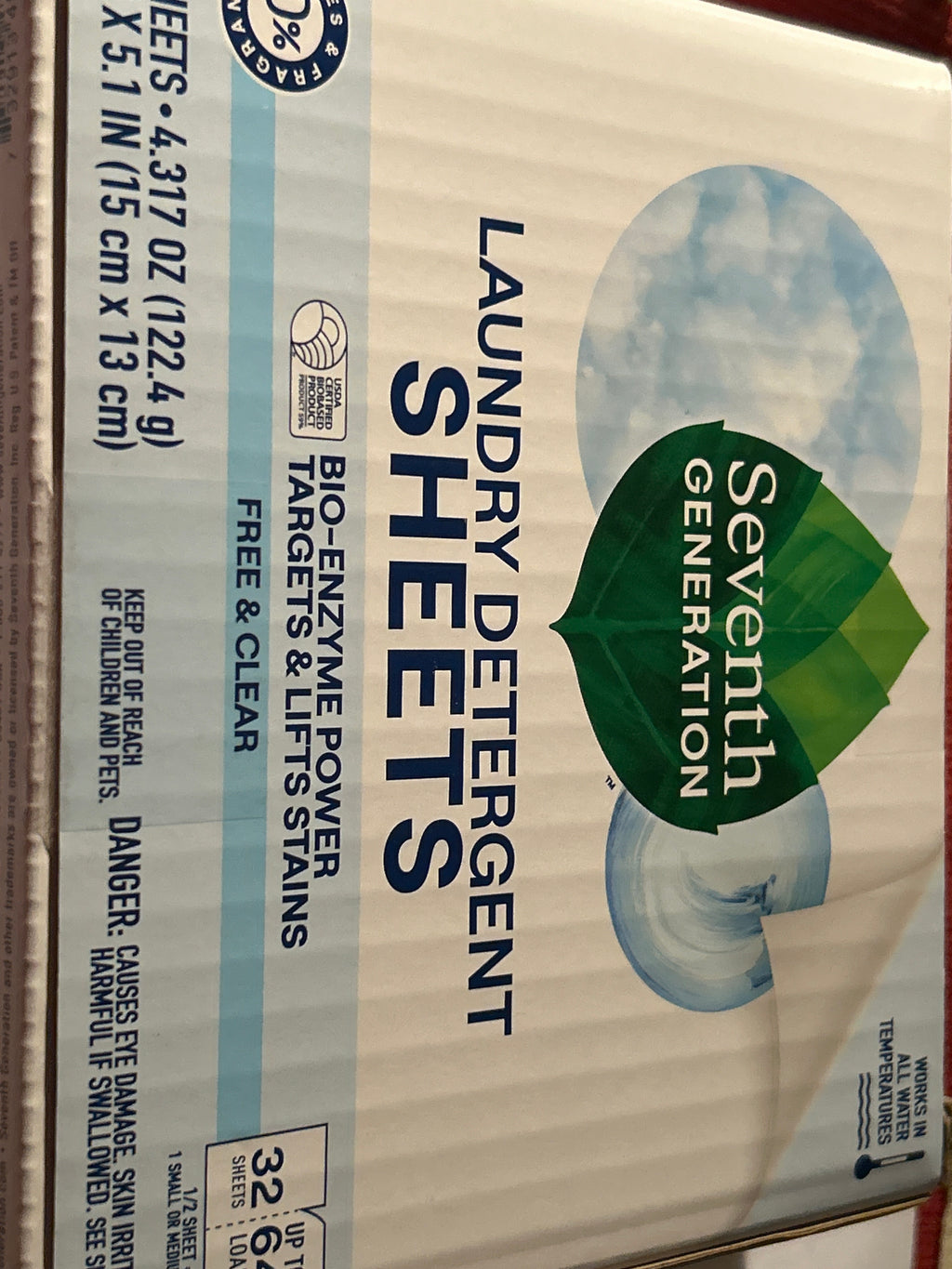 Seventh Generation Laundry Detergent Sheets – Free & Clear – 32 Sheets (64 Loads)