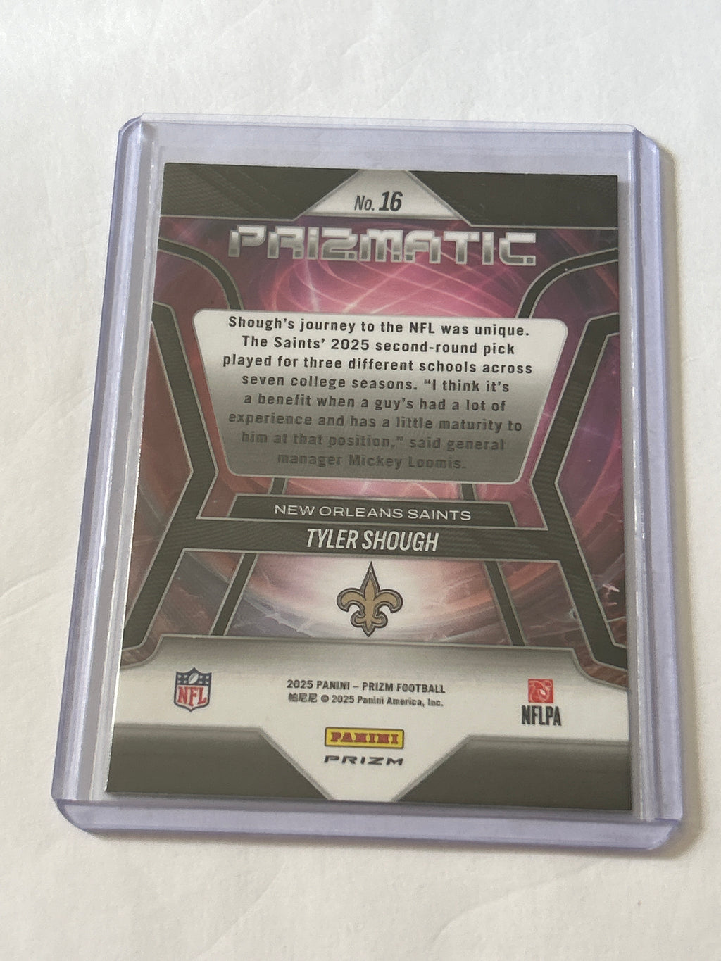 2025 Panini Prizm - Prizmatic Tyler Shough #16 Green Prizm (RC)