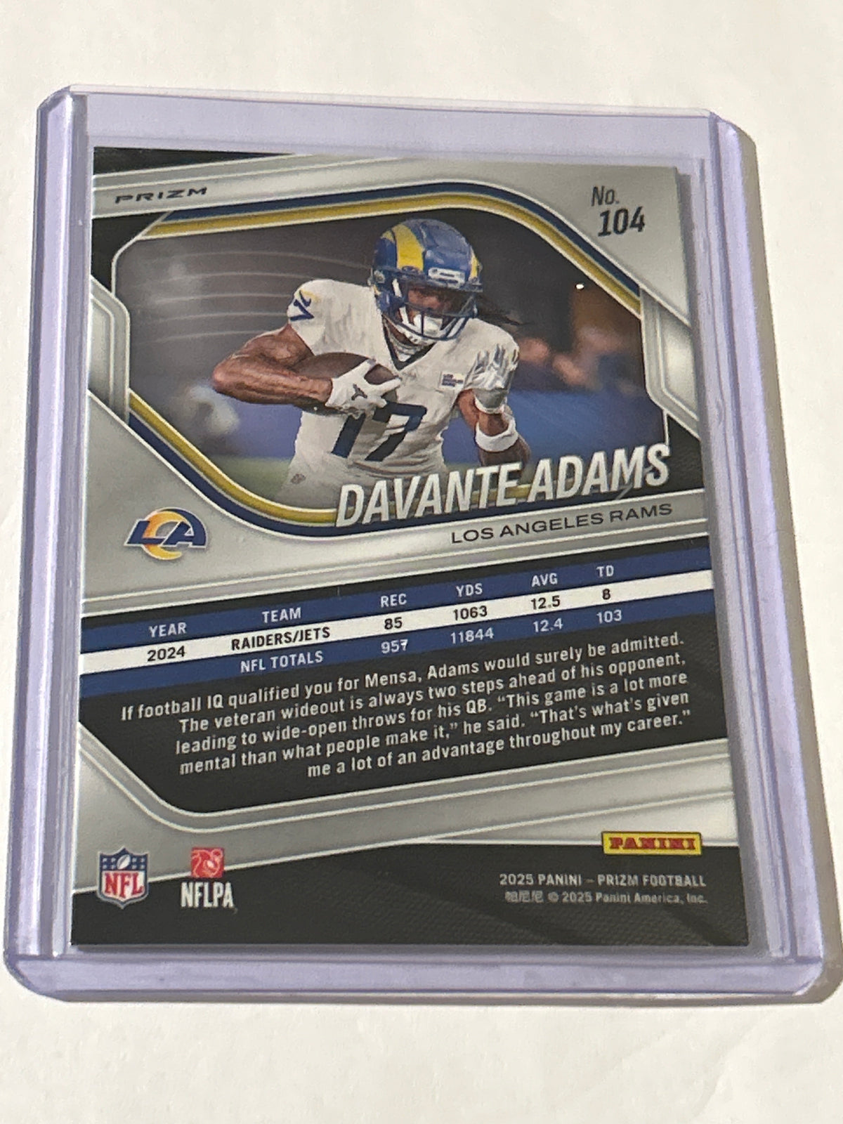 2025 Panini Prizm - Davante Adams #104 Silver Prizm