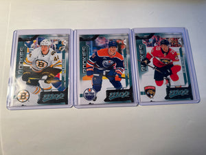2026-27 Upper Deck MVP Rookies 3 Card Lot James Hagens (RC) Bruins Mike Benning (RC) Josh Samanski (RC)