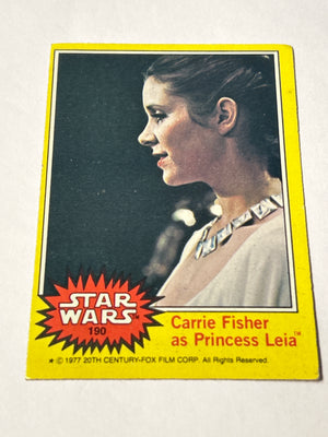 Carrie Fisher as Princess Leia 1977 Topps Star Wars #190