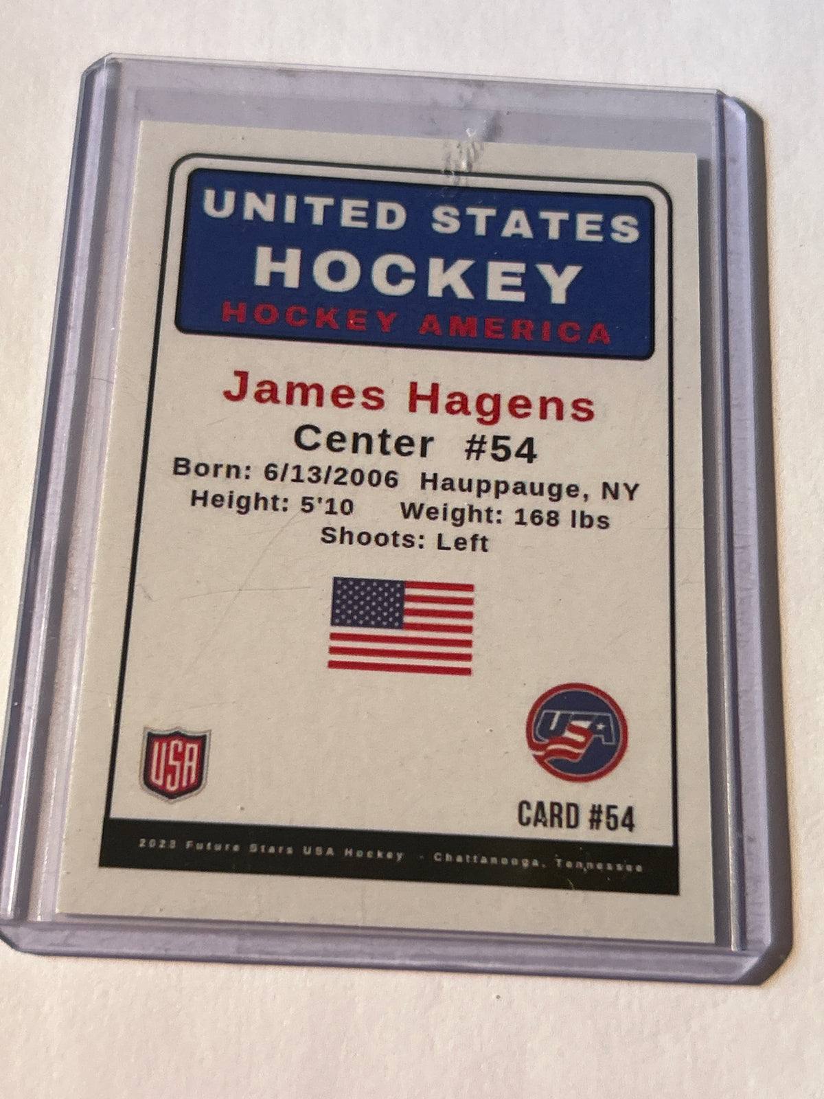 2023 James Hagens USA Future Stars Rookie Card #54 Team USA Hockey