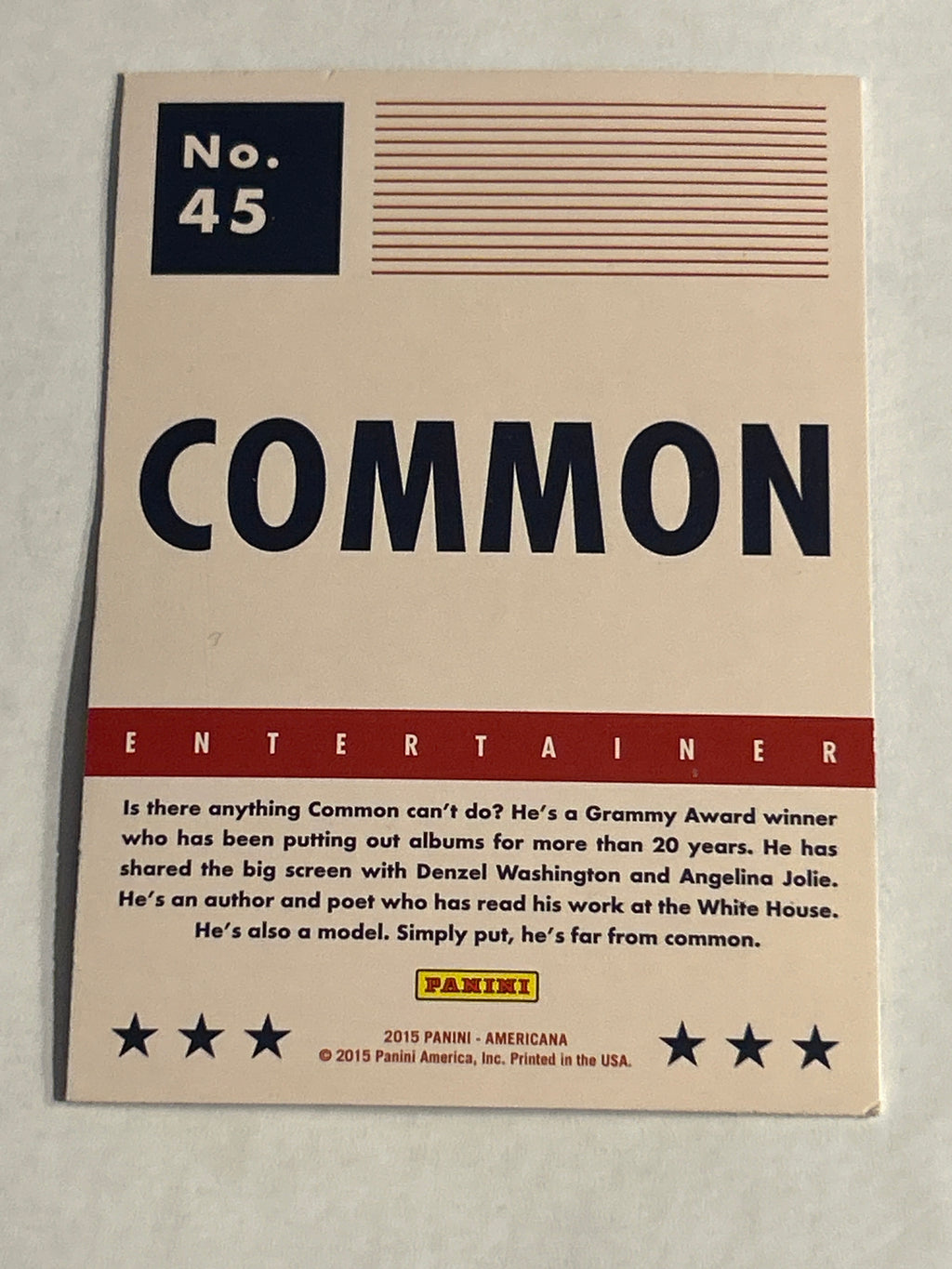 Panini Americana Common Entertainer Blue Foil Card #45