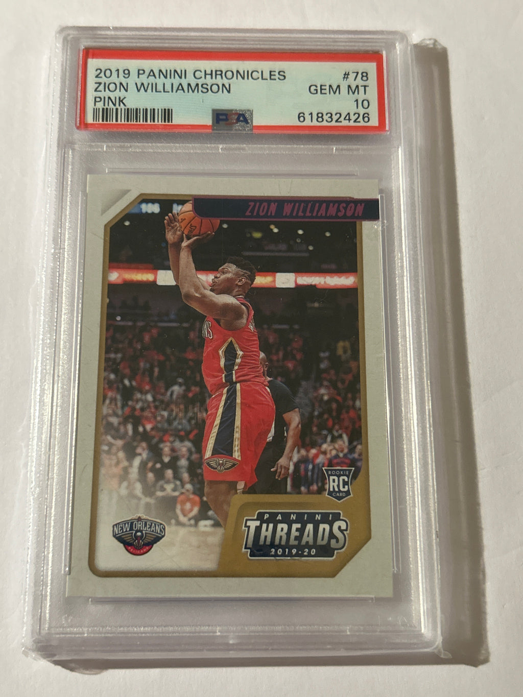 2019-20 Panini Chronicles - Threads Zion Williamson #78 Pink (RC)