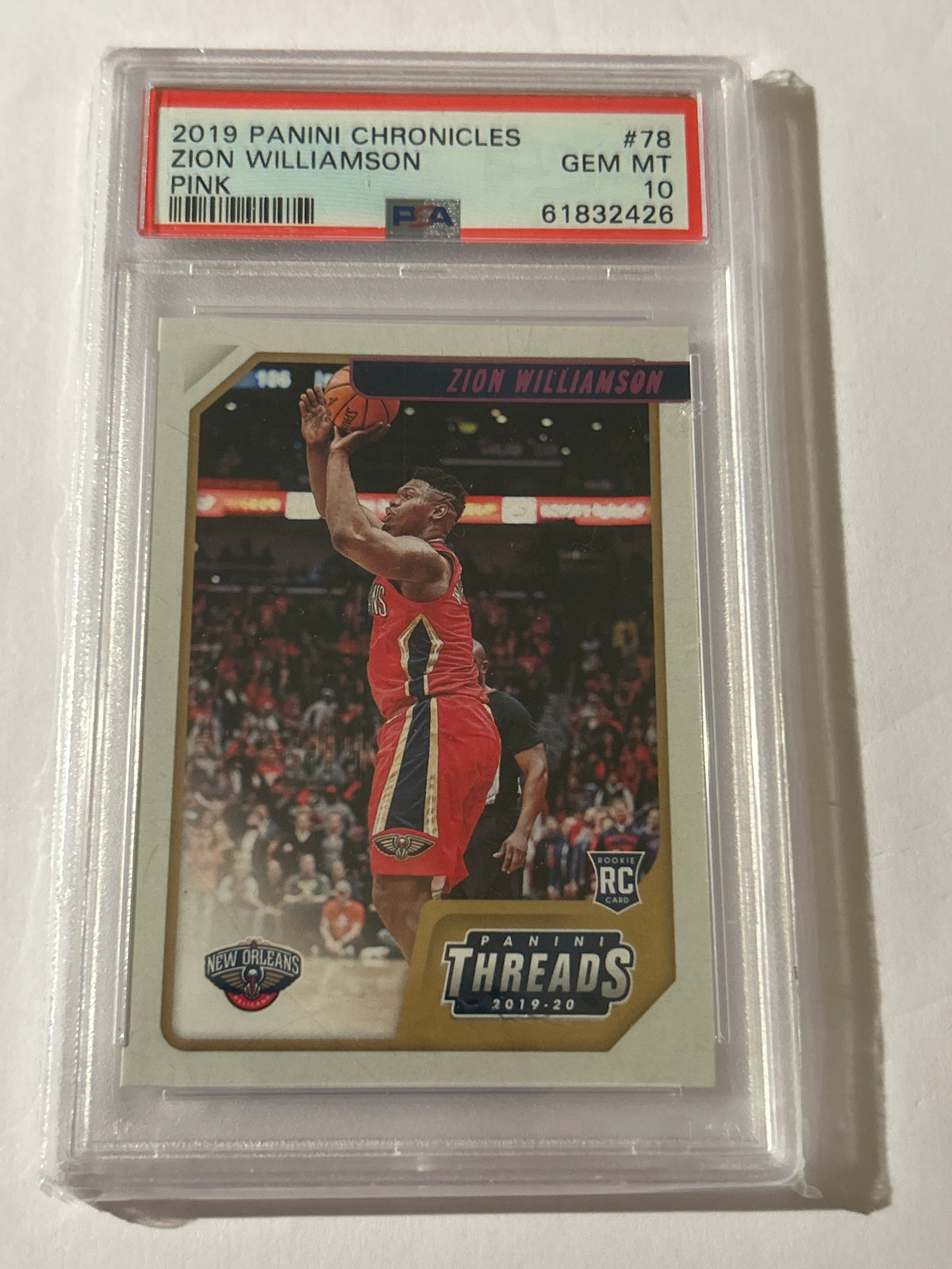 2019-20 Panini Chronicles - Threads Zion Williamson #78 Pink (RC)